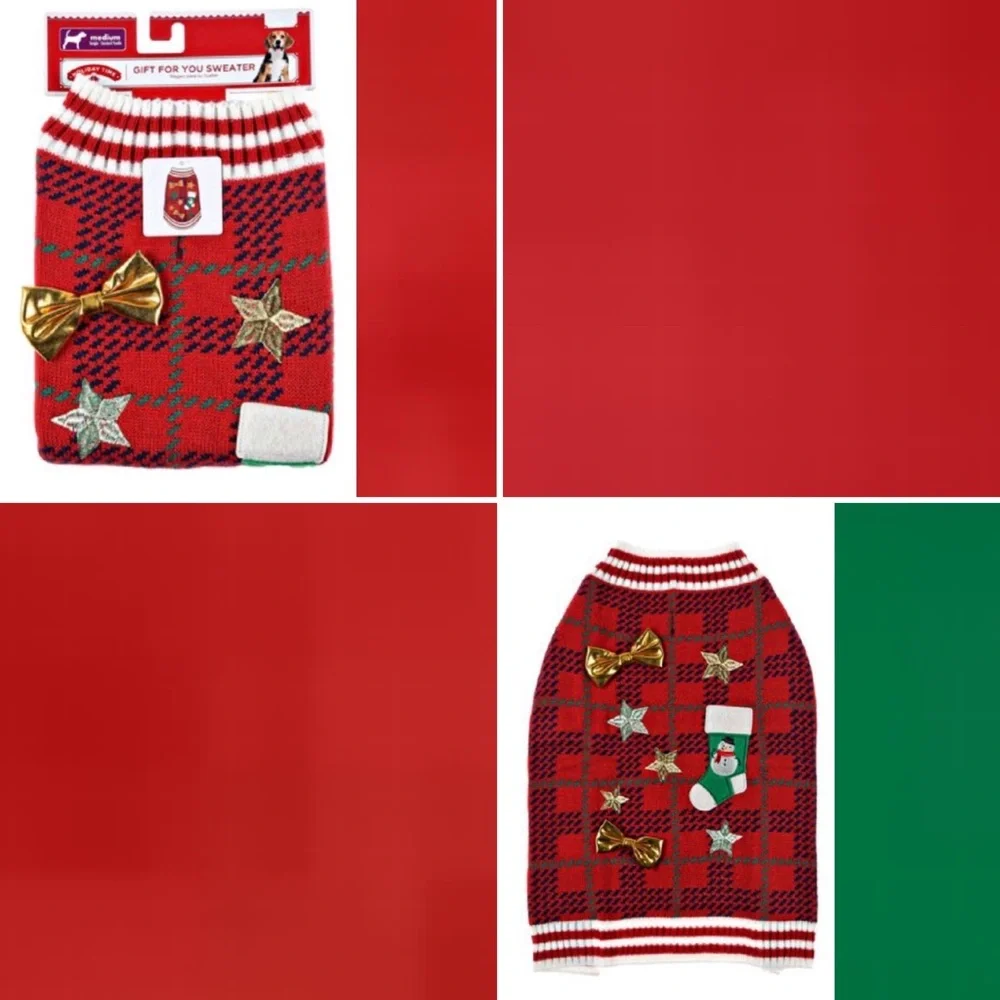 Bundle 3 Holiday Time Dog Sweater-1 Small 2 Medium